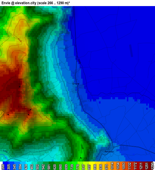 Envie elevation map