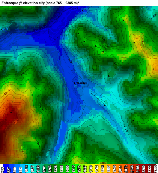 Entracque elevation map