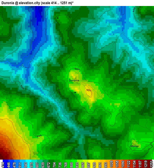 Duronia elevation map