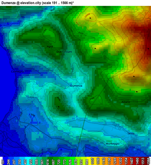 Dumenza elevation map