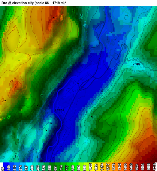 Dro elevation map