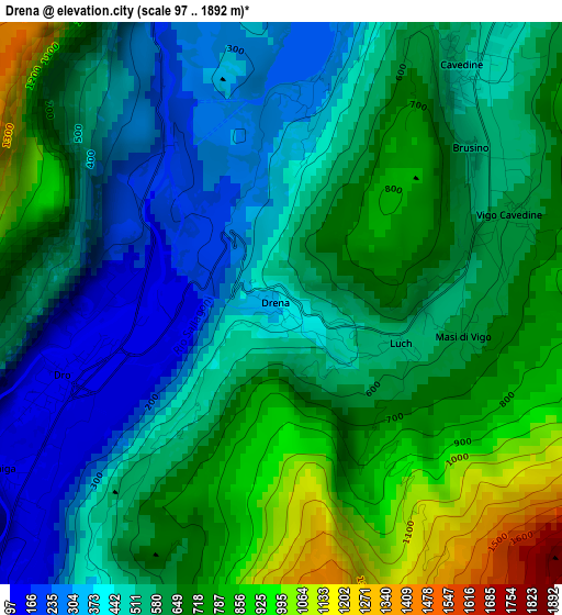 Drena elevation map