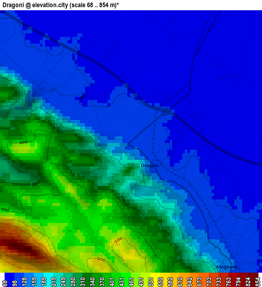 Dragoni elevation map