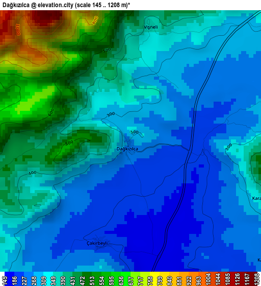 Dağkızılca elevation map