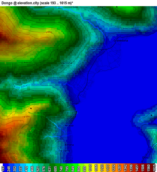 Dongo elevation map