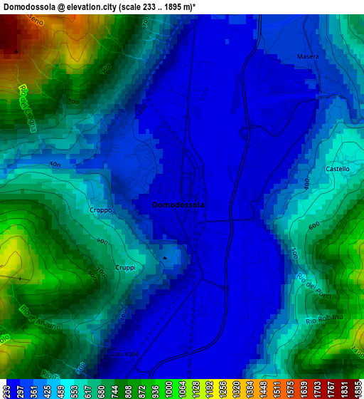 Domodossola elevation map