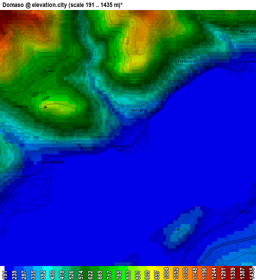 Domaso elevation map