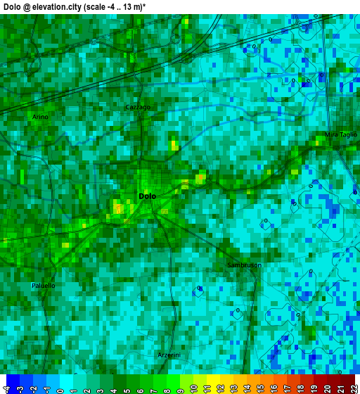 Dolo elevation map