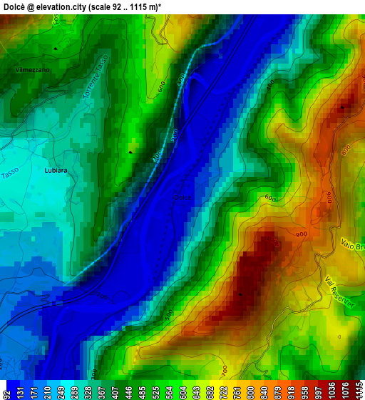 Dolcè elevation map