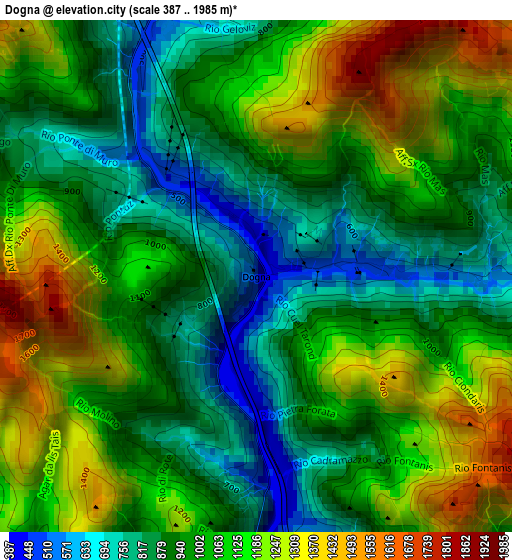 Dogna elevation map