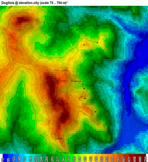 Dogliola elevation map