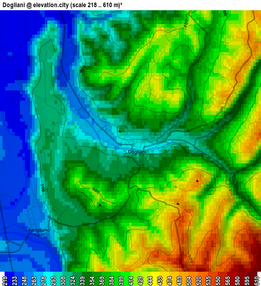 Dogliani elevation map