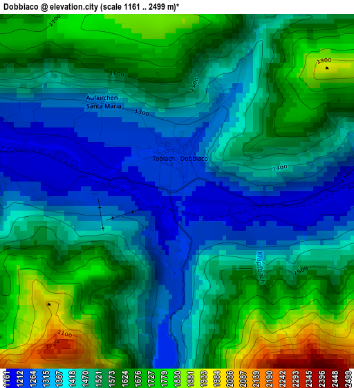 Dobbiaco elevation map