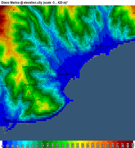 Diano Marina elevation map