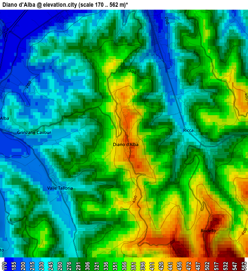 Diano d'Alba elevation map