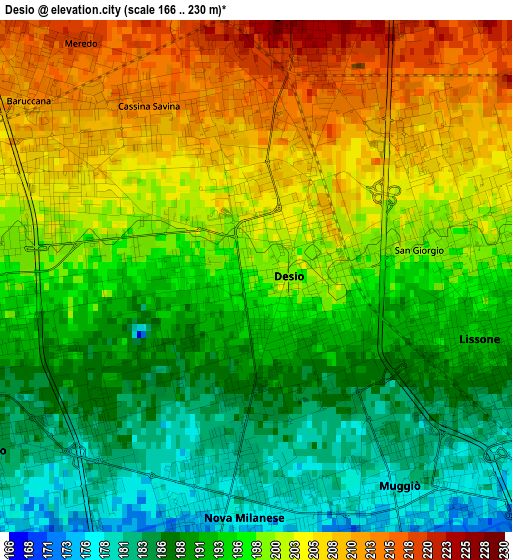 Desio elevation map