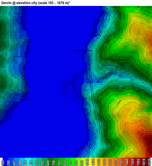 Dervio elevation map