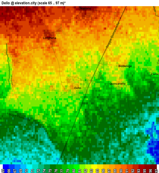 Dello elevation map