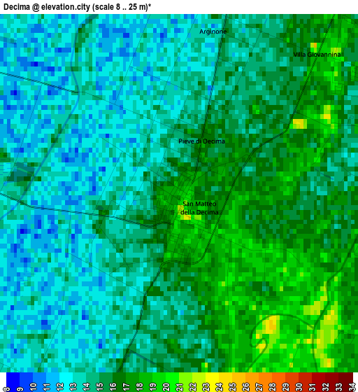 Decima elevation map