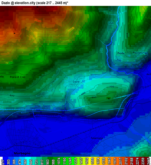 Dazio elevation map