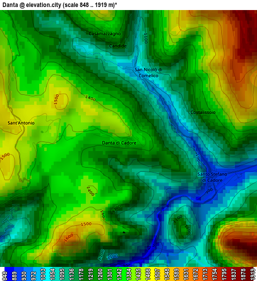 Danta elevation map