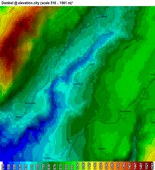 Dambel elevation map