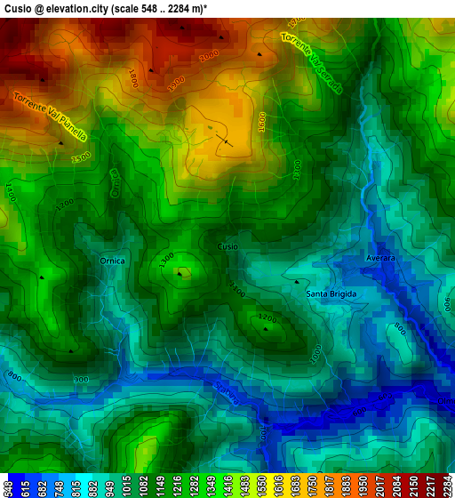 Cusio elevation map