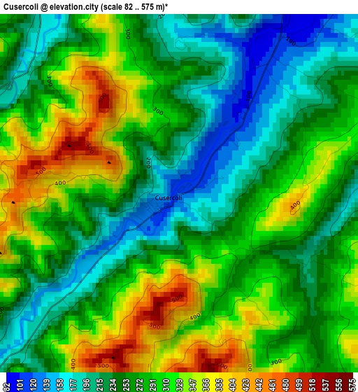 Cusercoli elevation map