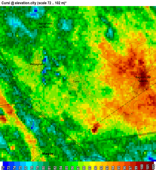 Cursi elevation map