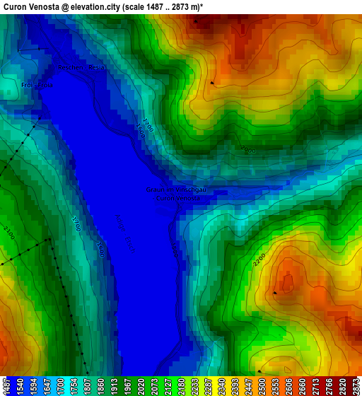 Curon Venosta elevation map