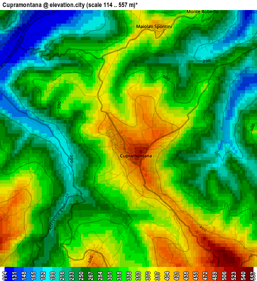 Cupramontana elevation map