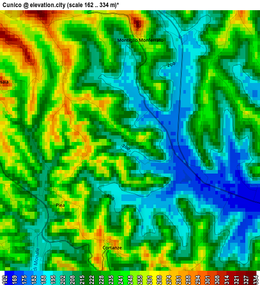 Cunico elevation map