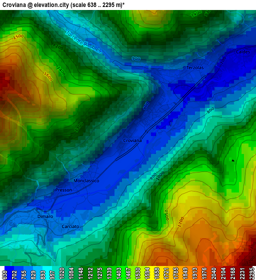 Croviana elevation map