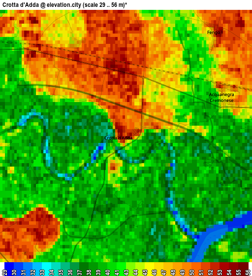 Crotta d'Adda elevation map