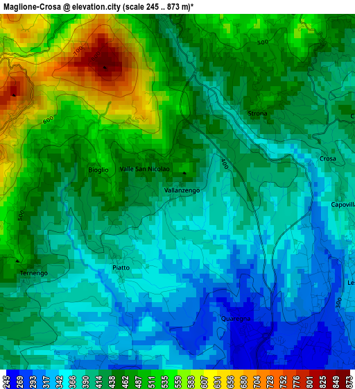 Maglione-Crosa elevation map