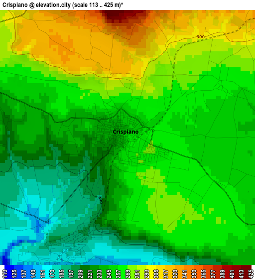 Crispiano elevation map