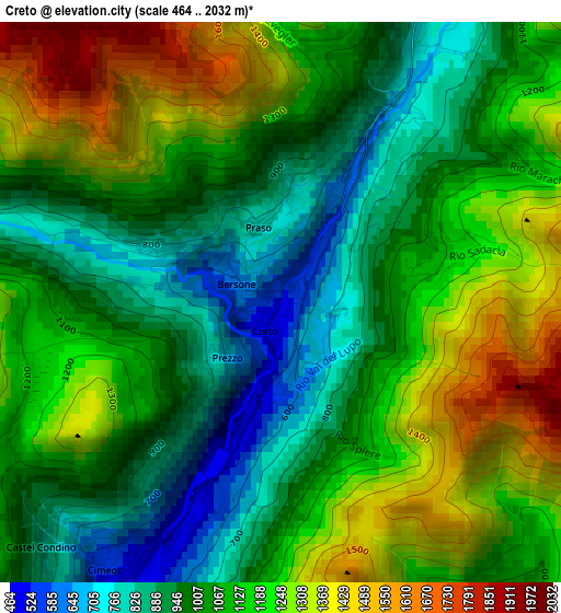 Creto elevation map