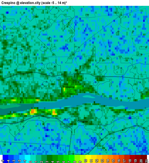 Crespino elevation map