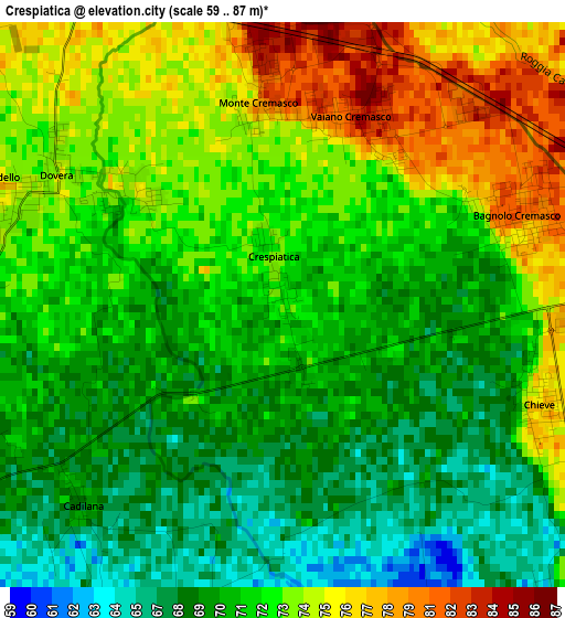 Crespiatica elevation map