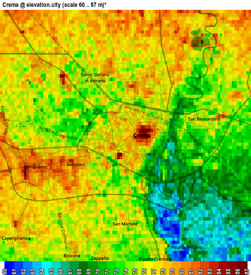 Crema elevation map