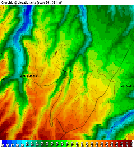 Crecchio elevation map