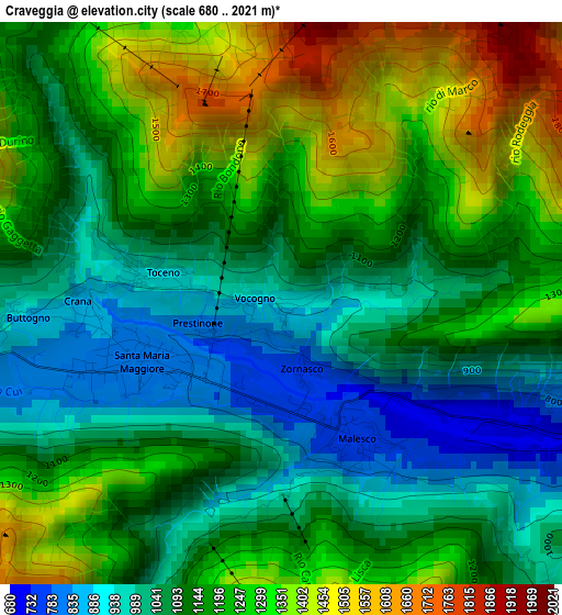 Craveggia elevation map