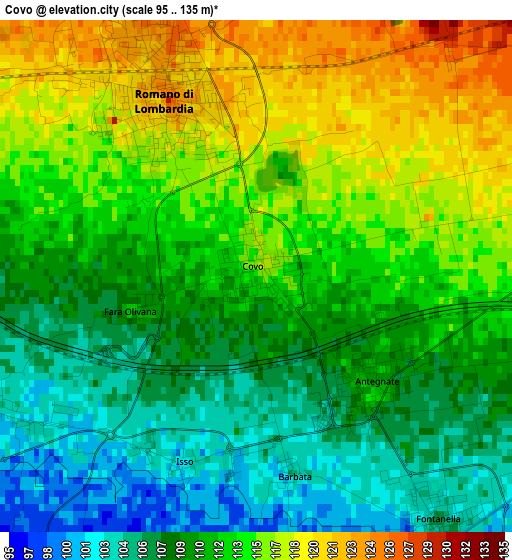 Covo elevation map