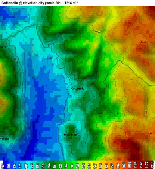 Cottanello elevation map