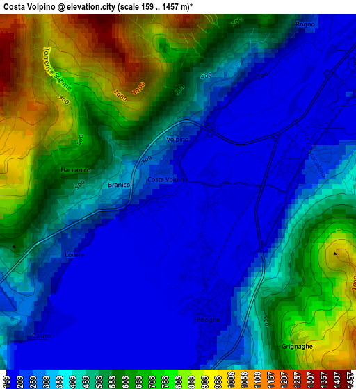 Costa Volpino elevation map