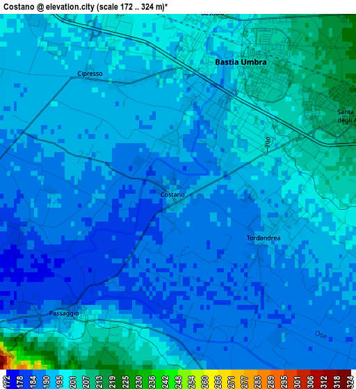 Costano elevation map