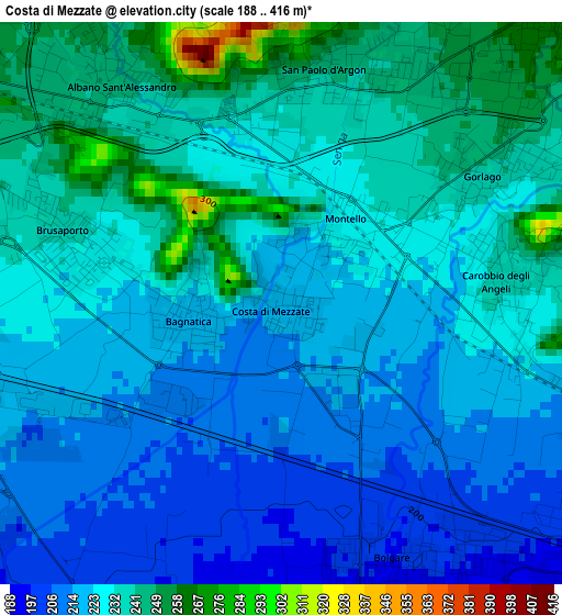 Costa di Mezzate elevation map