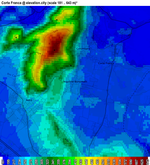 Corte Franca elevation map