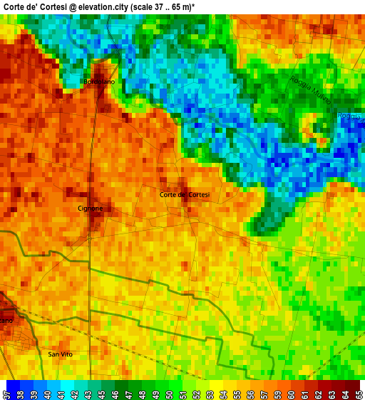 Corte de' Cortesi elevation map