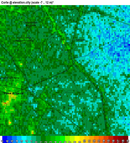 Corte elevation map